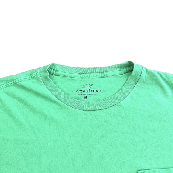 Mens Vineyard Vines Whale Sailboat Green Short Sleeve Pocket T-Shirt Size Medium - Picture 3 of 5